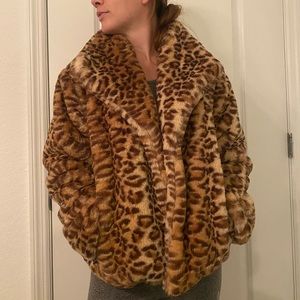 NWT ANTHROPOLOGIE LEOPARD FUR COAT